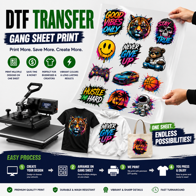 DTF Gang Sheet Builder | Same Day DTF Printing